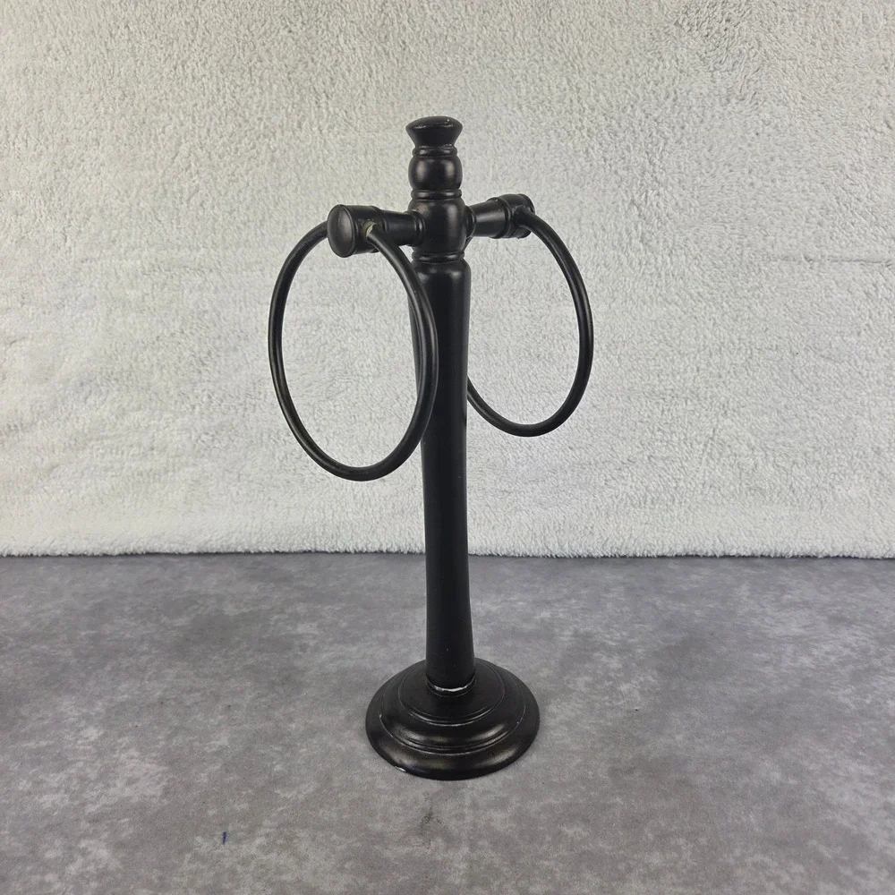 Oil Rubbed Bronze Fingertip Towel Holder Stand Pedestal Bathroom Vanity Ring